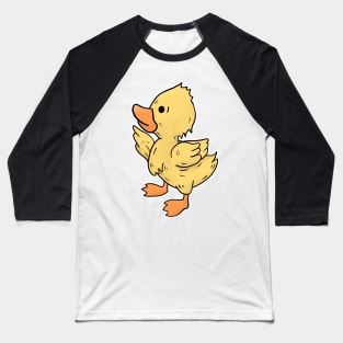 Duckling hand drawn looking to the left yellow Baseball T-Shirt